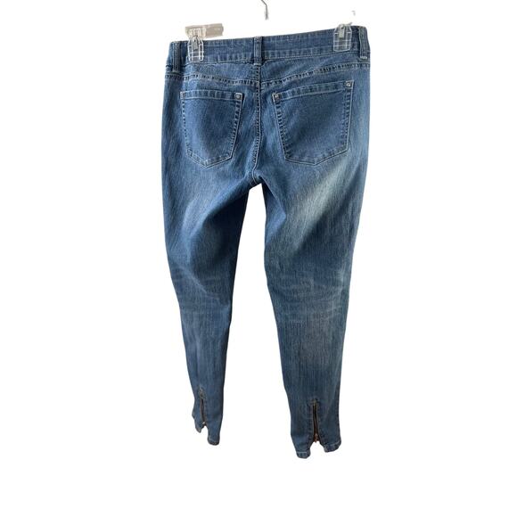 White House Black Market “Blanc” Ankle Zip Skinny Jeans Size 4 Stretch Denim - Picture 2 of 6